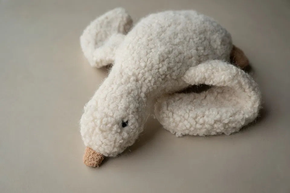 The Cuddle Duck soft plush cotton comfort toy for babies and toddlers in cream color