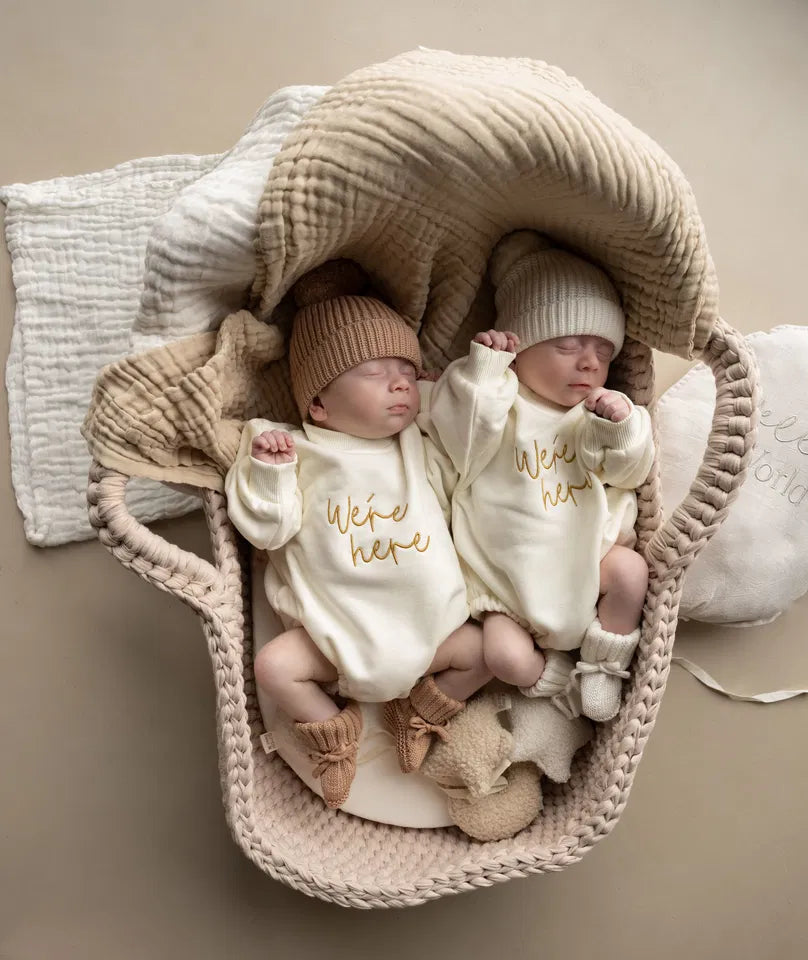 Were Here Twin Romper Set - Ivory