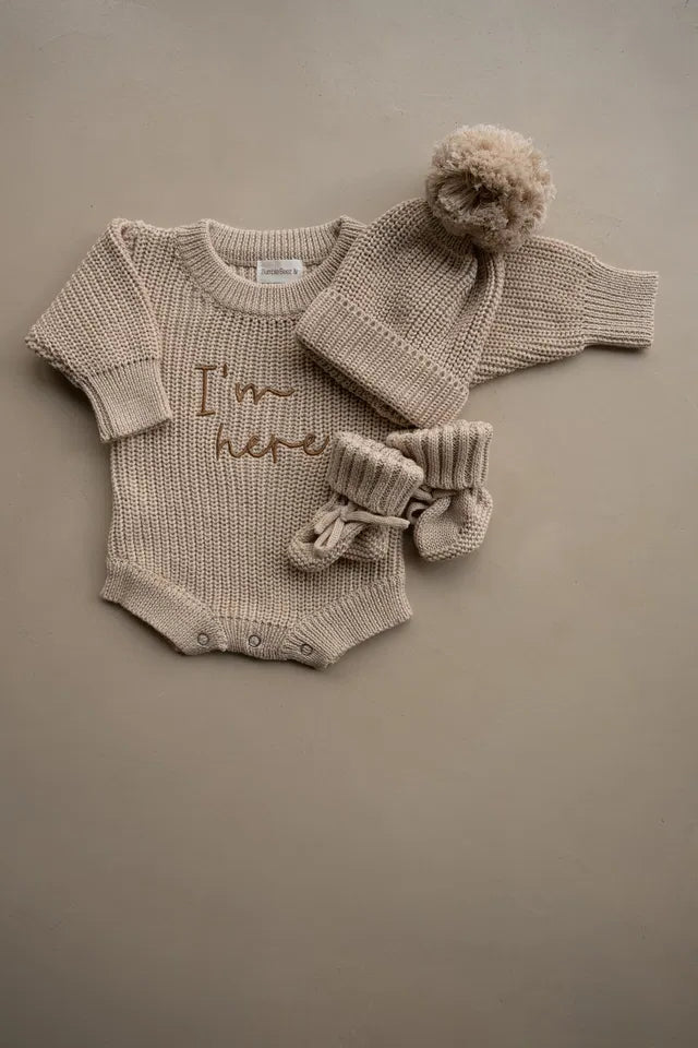 Im Here Outfit Set - Biscuit