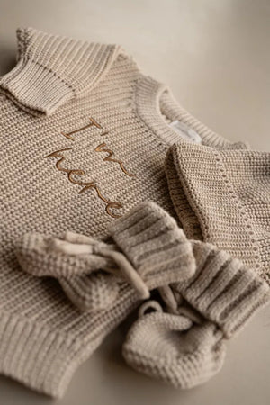 Im Here Outfit Set - Biscuit