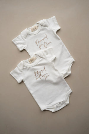 Prayed For One Blessed With Two Twin Vest Set - Ivory