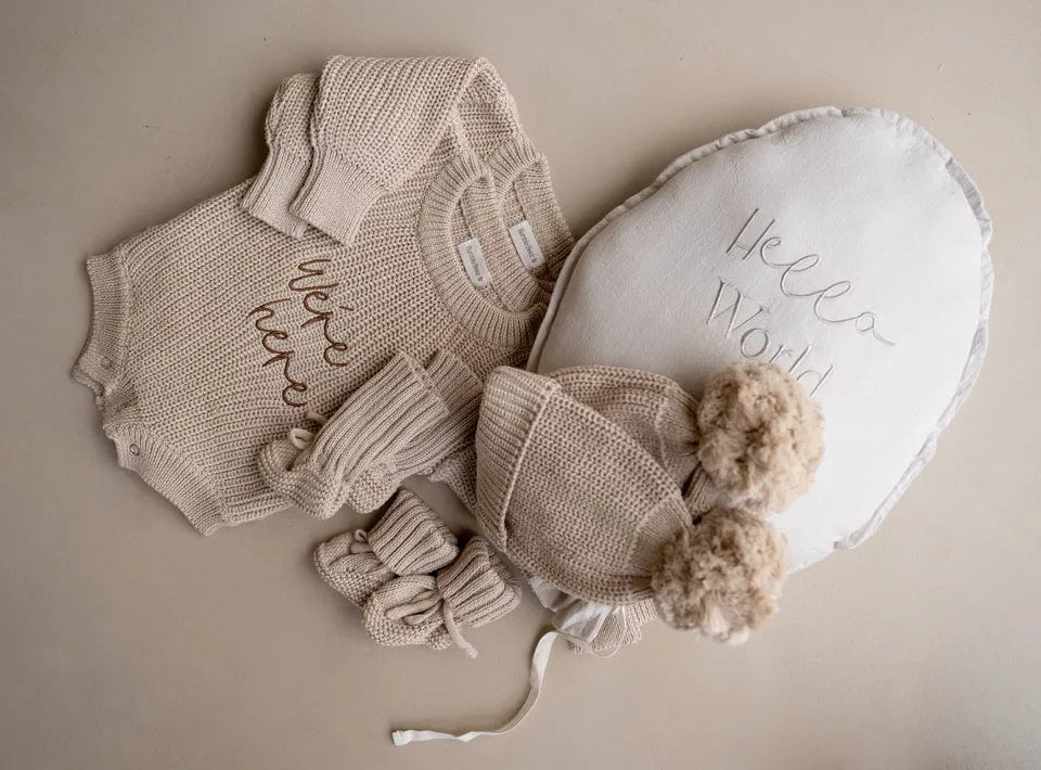 Were Here Twin Knitted Set - Biscuit