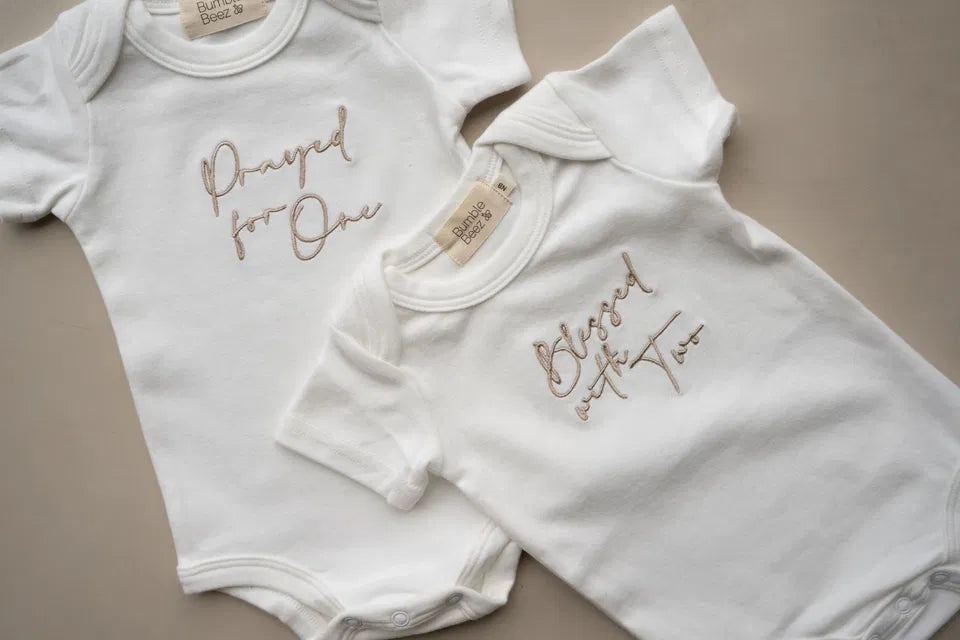 Prayed For One Blessed With Two Twin Vest Set - Ivory