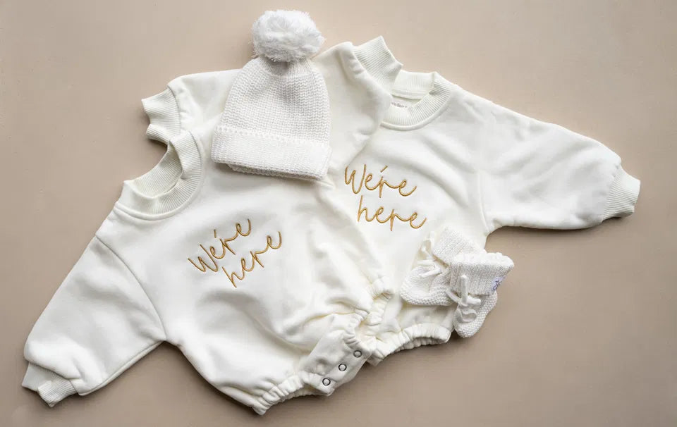 Were Here Twin Romper Set - Ivory