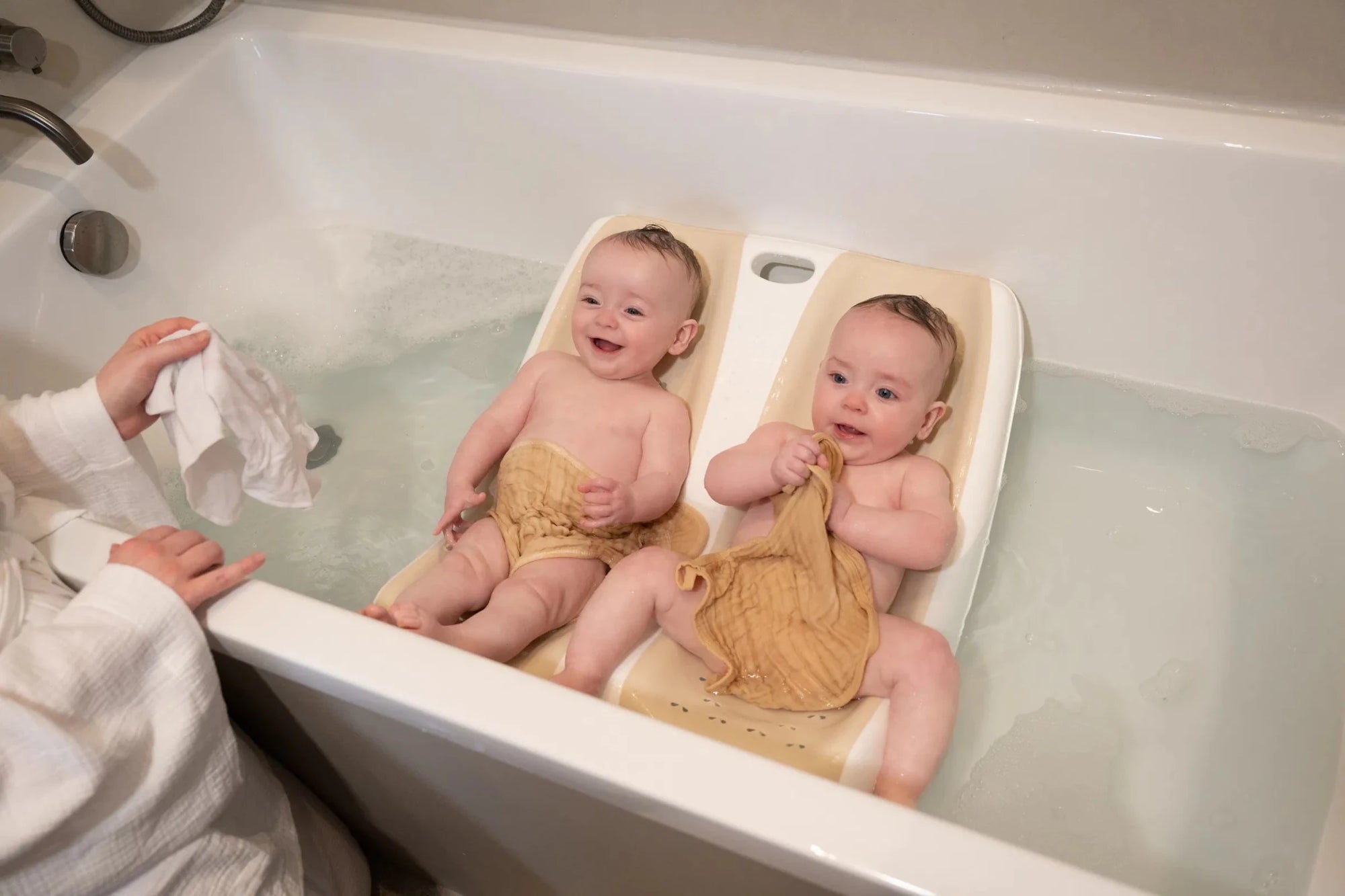 Twins enjoying Bathtime in The Twin Bath