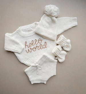 Hello World Outfit Set - Milk