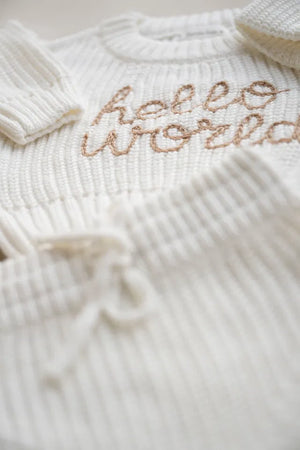 Hello World Outfit Set - Milk